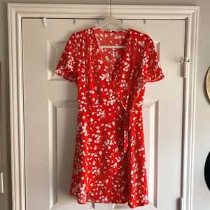 Floral Midi Wrap Dress
